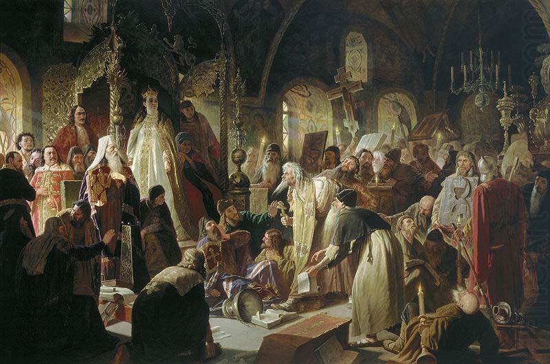 Vasily Perov Nikita Pustosviat. Dispute on the Confession of Faith china oil painting image